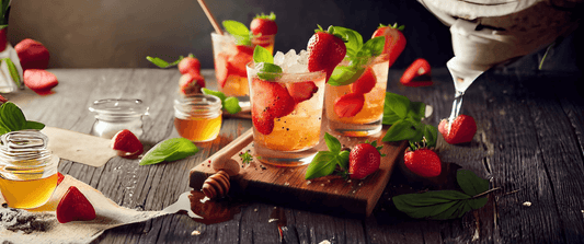 Strawberry Basil Honey Smash Cocktail